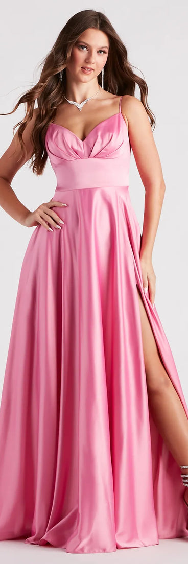 Gillian Formal Satin A-Line Dress