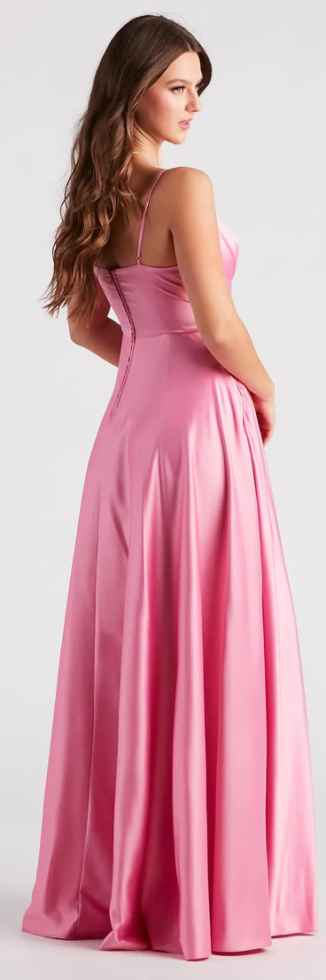 Gillian Formal Satin A-Line Dress