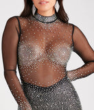 Milana Iridescent Rhinestone Sheer Mesh Formal Dress