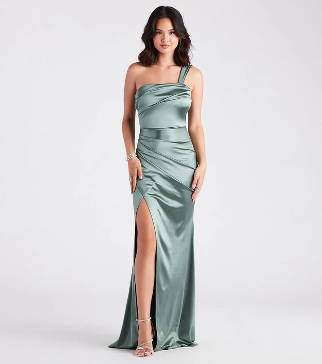 ワンピース A FERRETTI FW25 Satin dress (V04016627 0483) Marleigh Satin Off-Shoulder Mini Dress | Windsor
