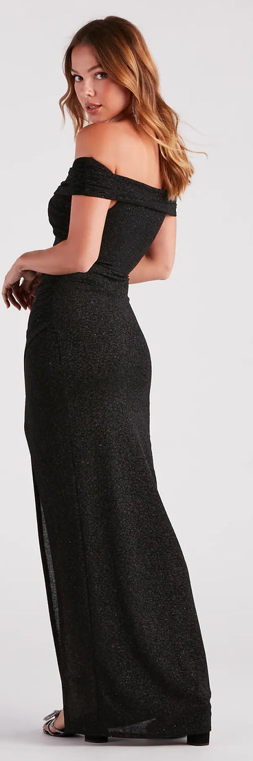 Bebe Formal Glitter Wrap Dress