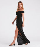 Bebe Formal Glitter Wrap Dress