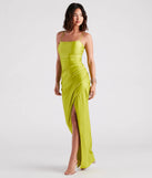 Denise Formal Square Neck Slit Dress