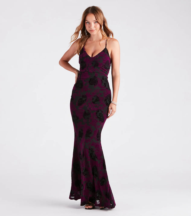 Eloise Formal Velvet Lace-Up Mermaid Dress | Windsor