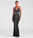 Own every entrance in the Maisyn Formal Rhinestone V-Neck Long Dress, a black party dress perfect for milestone birthdays and grad parties, or dancing through summer nights and unforgettable bachelorette celebrations.