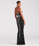 Own every entrance in the Maisyn Formal Rhinestone V-Neck Long Dress, a black party dress perfect for milestone birthdays and grad parties, or dancing through summer nights and unforgettable bachelorette celebrations.