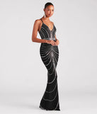 Make a bold statement in the Maisyn Formal Rhinestone V-Neck Long Dress in black, the perfect spring dress for weddings, cocktail hours, nights out, and/or seasonal celebrations.