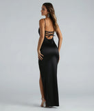 The elegant Laverne Formal Satin Lace-Up Slim Long Dress is a black satin bridesmaid dress crafted with luxe fabric, ideal for modern weddings and traditional bridal parties.