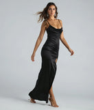Make a bold statement in the Laverne Formal Satin Lace-Up Column Dress in black, the perfect spring dress for weddings, cocktail hours, nights out, and/or seasonal celebrations.