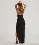 Own every entrance in the Amirah Formal Glitter Cowl Neck Column Dress, a black party dress perfect for milestone birthdays and grad parties, or dancing through summer nights and unforgettable bachelorette celebrations.