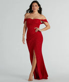 Revamp your 2025 wardrobe with this chic addition, the Airlie Formal Glitter Off-The-Shoulder Dress in red, perfect for elevating your style in the new year.