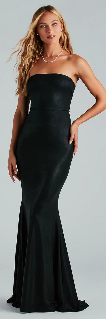 Makayla Formal Strapless Lace-Up Mermaid Dress