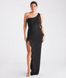 Brinley Formal One Shoulder Ruffle Dress