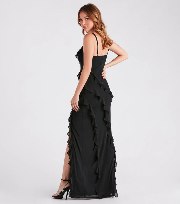 Melrose Formal Mesh Ruffle Mermaid Dress | Windsor