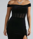 Step into sophistication with the soft texture of the Frances Formal Velvet Off The Shoulder Dress, a black velvet dress designed for chic holiday parties, seasonal gatherings, or a stylish photoshoot outfit.