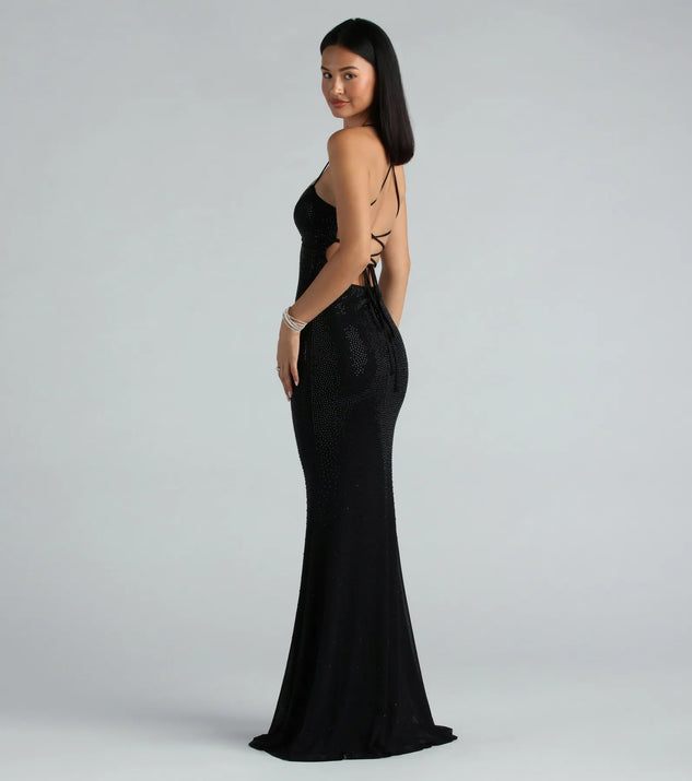 Blair Lace-Up A-Line Rhinestone Formal Dress | Windsor