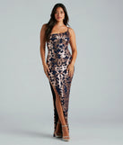 Lorena Sequin One-Shoulder High Slit Formal Dress