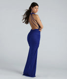 Belinda Formal Glitter Halter Strappy Back Dress