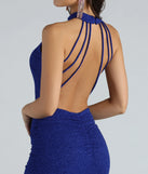 Belinda Formal Glitter Halter Strappy Back Dress