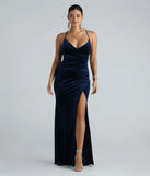 Pamela Formal Glitter Velvet Lace-Up Dress