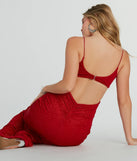 Britnee Formal Glitter Open Back Long Dress in red, a stylish red dress with a flattering fit and fabric that adds allure to your look, perfect for wedding guest attire, cocktail events, or making a bold statement on a date night.