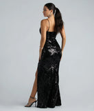 Sandy Formal Velvet Sequin Mermaid Dress