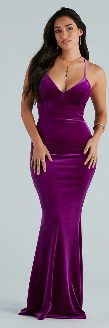 Kristine Formal Velvet Mermaid Long Dress