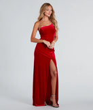 Loni Formal Velvet One-Shoulder Mermaid Dress