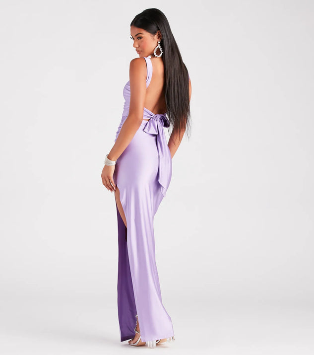 navy blue dress for baby girl Mermaid Halter Lilac Long Prom Dress Backless Formal Dresses Evening Dress  KPY012 main image 0