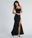 Norma Formal Velvet Floral Lace-Up Mermaid Dress