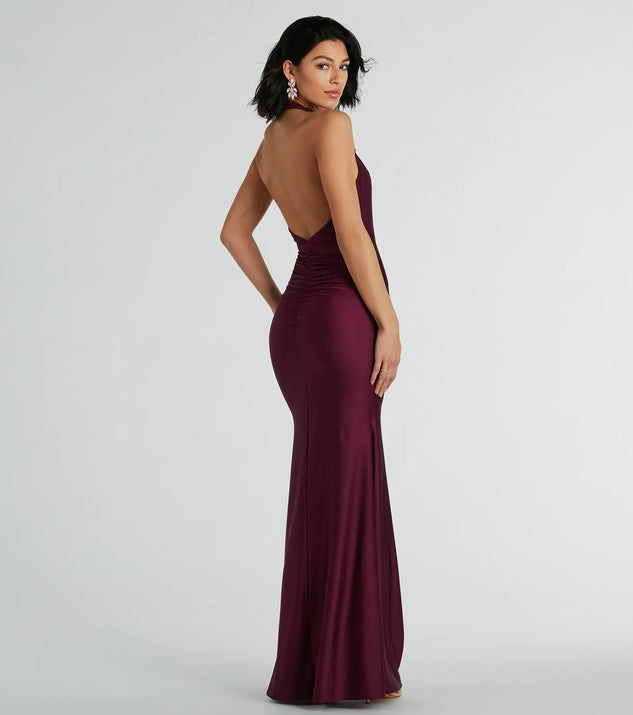 long formal dresses windsor Jillian Sequin Slit Long Formal Dress