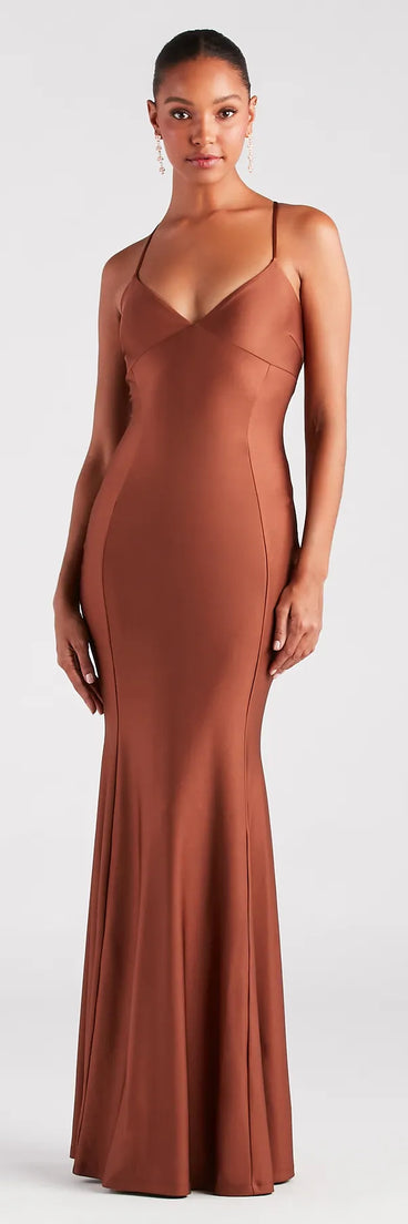 Laine Formal Lace-Up Mermaid Long Dress