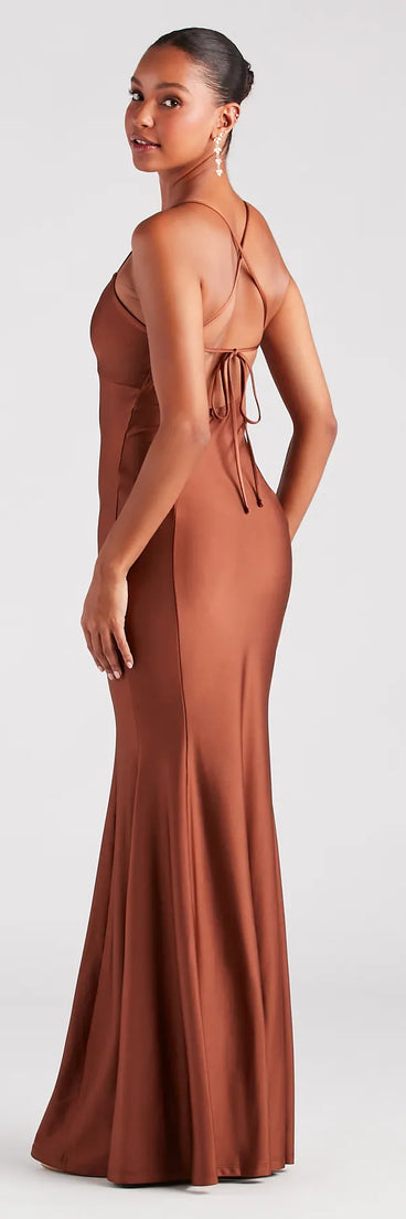 Laine Formal Lace-Up Mermaid Long Dress