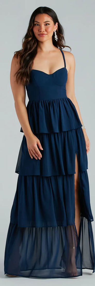 Deborah Formal Chiffon A-Line Ruffled Dress