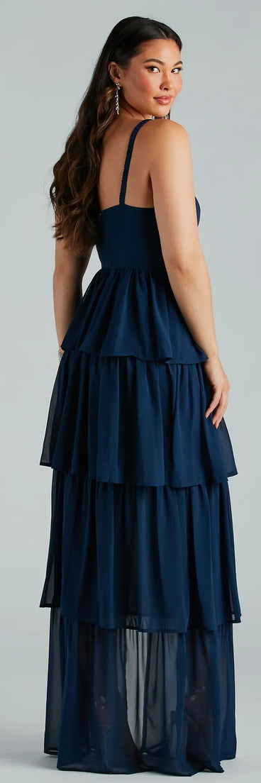 Deborah Formal Chiffon A-Line Ruffled Dress