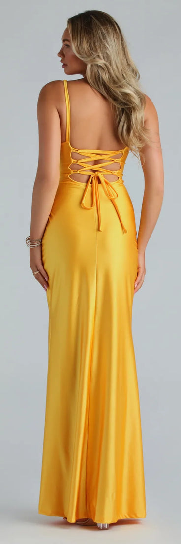 Haper Formal Lace-Up Mermaid Long Dress