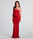 Make a bold statement in the Ana Formal Rhinestone Cowl Back Long Dress in red, the perfect spring dress for weddings, cocktail hours, nights out, and/or seasonal celebrations.
