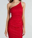 Aileen Formal One-Shoulder Glitter Mermaid Dress