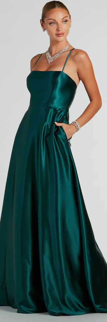 Whether it's the color or silhouette of the Tabitha Lace Up A-Line Satin Formal Dress, this bridesmaid dress is a gorgeous pick for a maid-of-honor or to create a bridal party look ready to celebrate!