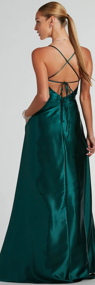 Whether it's the color or silhouette of the Tabitha Lace Up A-Line Satin Formal Dress, this bridesmaid dress is a gorgeous pick for a maid-of-honor or to create a bridal party look ready to celebrate!