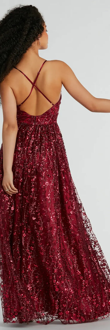 Solana A-Line Glitter Sequin Tulle Formal Dress