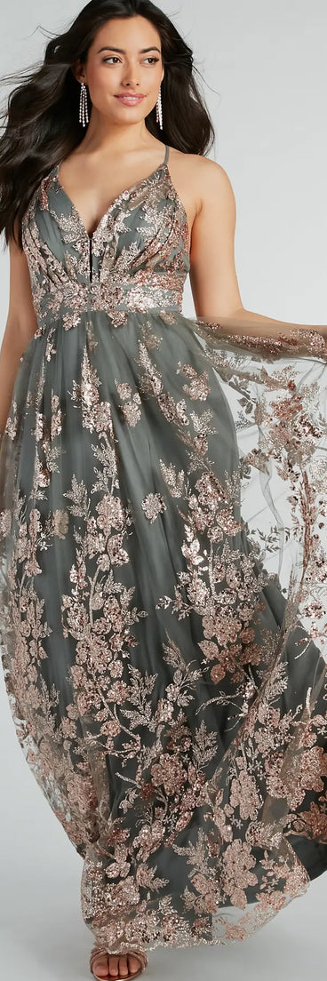 Level up your party look in the Ayva A-Line Glitter Sequin Tulle Formal Dress, part of Windsor's sage green sequin dresses lineup designed for bold energy and sleek vibes.