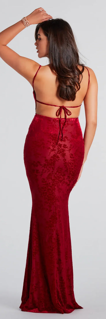 Daniela Velvet Open Back Mermaid Dress