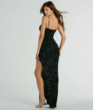 Mira Formal Velvet Flocked Corset Long Dress