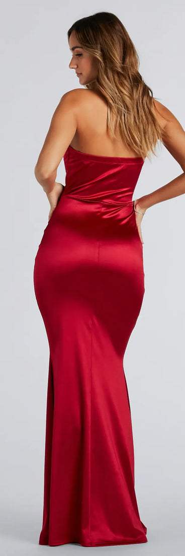 Own your moment in the Priscilla Formal Satin Strapless Mermaid Dressin red, a standout 2025 Homecoming Dress that captures all the glam and energy of the night.