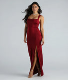 Megan Formal Square Neck Slim Long Dress