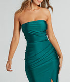 Darianka Formal Strapless Slit Long Dress