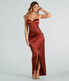 Emmaline Formal Satin Bustier Long Dress
