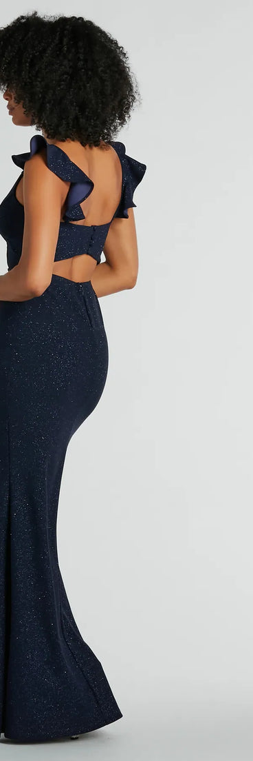 With textured fabric and festive style, this navy blue formal dress is perfect for standing out at Christmas gatherings, holiday parties, and New Year's Eve celebrations.