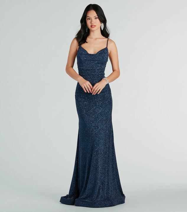 lurex glitter dress Shay Formal Lurex Glitter Dress